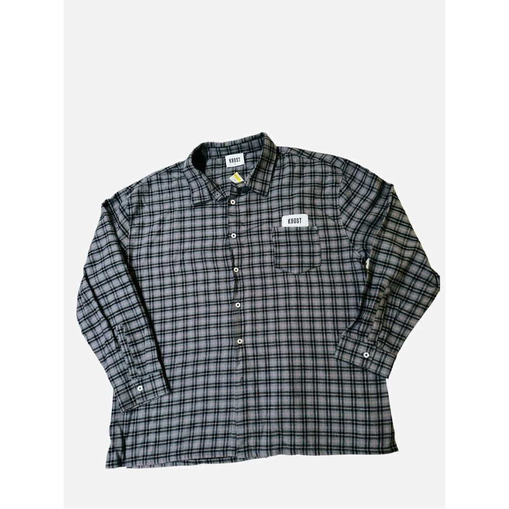 NWT KROST Flannel Plaid Button Up Dress Shirt Revolve NEW